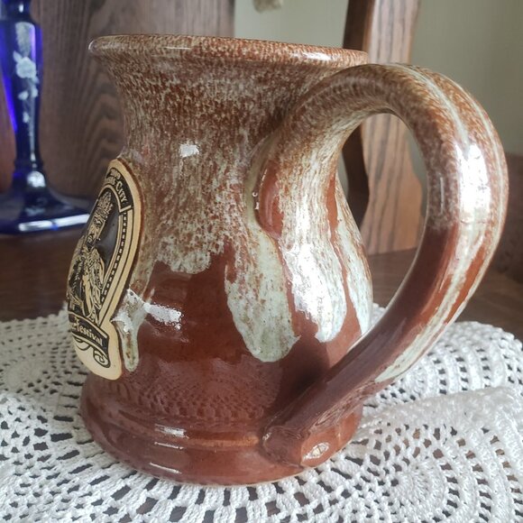 Kansas City Renaissance Festival 2009 Brown Hand Thrown Coffee Mug Cup Grey Fox - Picture 7 of 11